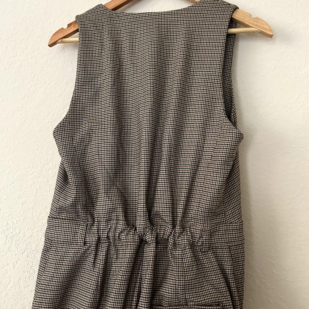Maeve Athropologie Vest Gingham Avery Wide Leg Pleated Jumpsuit Size 6 Tall - Picture 6 of 10